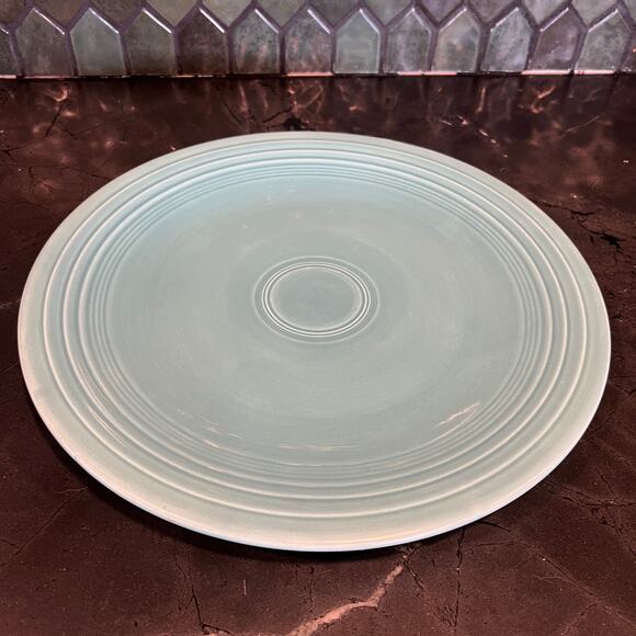 Vintage Fiesta 14" Turquoise Blue CeramicChop Plate Platter - Picture 1 of 5
